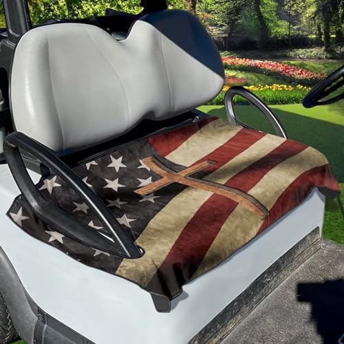 Yewattles Golf Cart Seat Cover Portable Club Car Seat Towel Universal Fit 2-Seat Golf Cart - Image 3