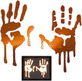 customTAYLOR33 High Intensity Grade Reflective Bloody/Dripping Hands Decals for Helmets, Windscreens, Rear Windows, Bumper Stickers (12" Height (Adult Size), Orange)