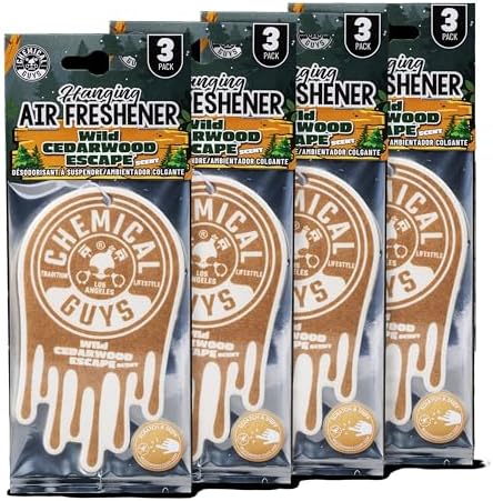 Chemical Guys, Hanging Air Fresheners, Wild Cedarwood Scent, 12 Pack, Cars by ChemicalGuys