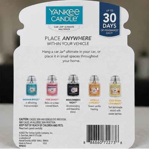 Yankee Candle Car Jar Ultimate Multipack, 5 Air Fresheners