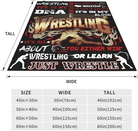 Wrestling Blanket Wrestling Gifts for Men Boys Wrestling Coach Wrestling Fans Wrestling Throw Blanket Soft Cozy Fluffy Warm Blanket for Sofa Couch Bed Decor Christmas Birthday Gifts 50"X40" - Image 3