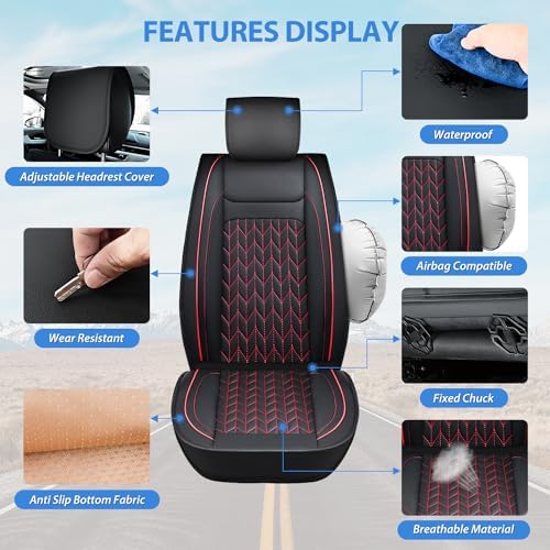 Nilight Car Seat Covers Custom Fit 2009-2024 Ram 1500 2500 3500 Trucks