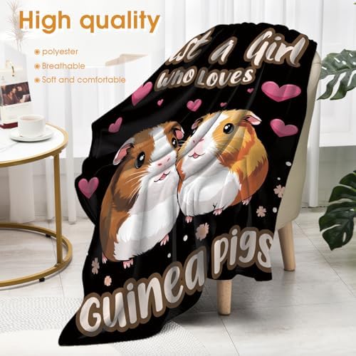 Guinea Pigs Blanket Gifts for Women Kids Girls Boys Men Mom Wife Female Friends Birthday Christmas Halloween Easter Gift Decor Soft Plush Throw Blanket Black 60"x80" - Image 4