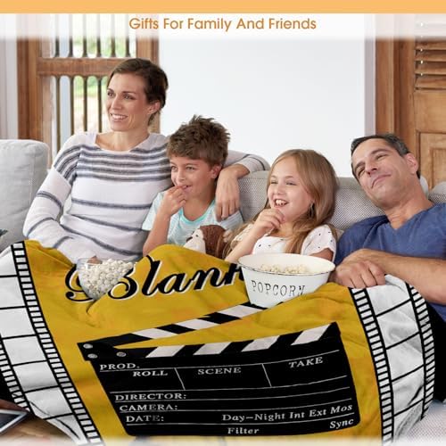 Movie Clapboard Throw Blanket, Movie Watching Theater Home Cinema Decor Gifts Ideas for Women Men Movie Lover Adult Boy Girl Actor Director Acting Gift 50"x60" - Image 5
