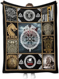 Viking Throw Blanket for Boys Men, Viking Gifts for Adults, Vegvisir Yggdrasil Theme Print Decor for Home Bedroom Living Room Couch Sofa 50"x60" by Hohoto