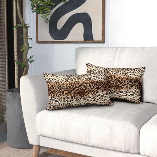 Sweetshow Brown Leopard Pillow Covers Set of 2 Cotton 20x12 Inches - Image 7