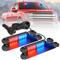 Nilight 16LED Red Blue Dash Strobe Light Cigarette Lighter Plug