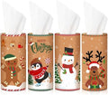Hushee 4 Pcs Christmas Car Tissue Cylinders with 200 Tissues (Retro Xmas) by Hushee