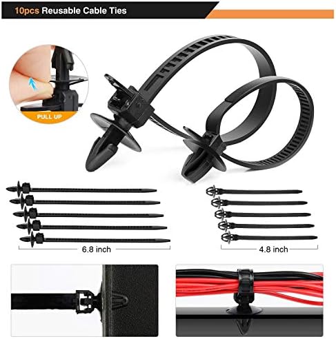 GOOACC 635Pcs Car Push Retainer Clips & Auto Fasteners Assortment -16 Most Popular Sizes Nylon Bumper Fender Rivets with 10 Cable Ties and Fasteners Remover for Toyota GM Ford Honda Acura Chrysler - Image 5