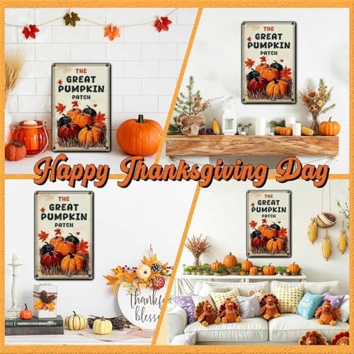 Fall Sign Happy Thanksgiving Vintage Sign The Great Pumpkin Patch 8x12Inch - Image 4