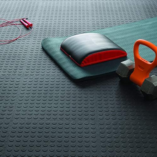 VersaTex Garage Floor 18 x 18 inch Square Plastic Coin Top Interlocking Floor Tiles for Home Gym, Garage Flooring, Trade Show Flooring, Basement Tiles, 24 Pack (Black) - Image 3