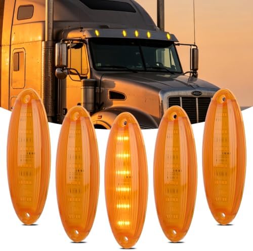 Nilight 5" Amber Cab Marker Light Amber Lens Fits Freightliner Cascadia