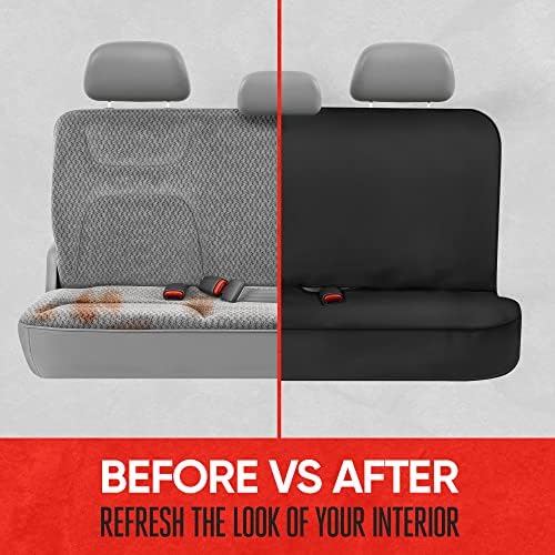 Motor Trend Front & Rear Car Seat Covers Full Set - Gray Cloth Bucket Seat Covers for Front Seats + Waterproof Rear Split Bench Cover – Universal Fit for Car Truck SUV Van Interior Protection