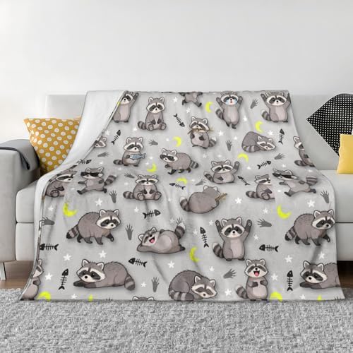 Raccoon Blanket Raccoons Throw Blanket Raccoon Lovers Gifts Soft Fluffy Animal Print Plush Throw for Bedroom Sofa Couch Travel Camping Christmas Birthday Gifts for Women Men Kid 40"x30" - Image 4