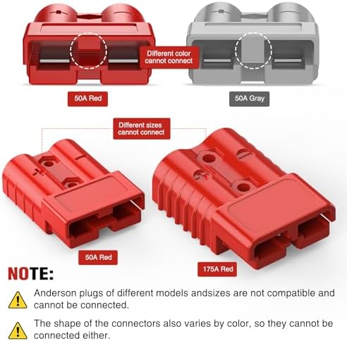 Nilight 50A 6AWG Anderson Connector Plug 12V-36V Battery Quick Connect Kit