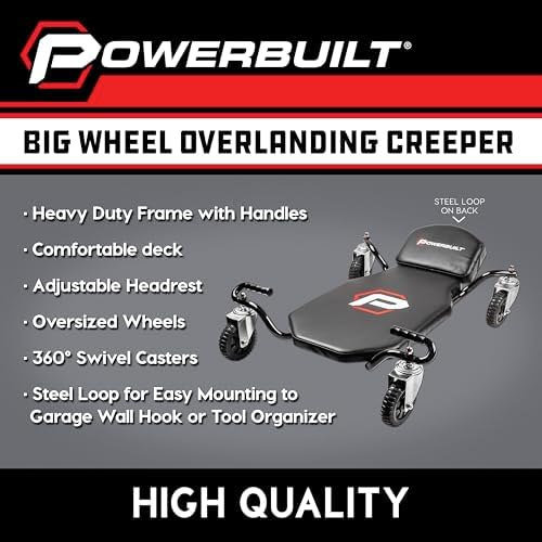 Powerbuilt Big Wheel Creeper, Overlanding, Off Road Wheels, Adjustable Head Rest - 642955ECE - Image 3