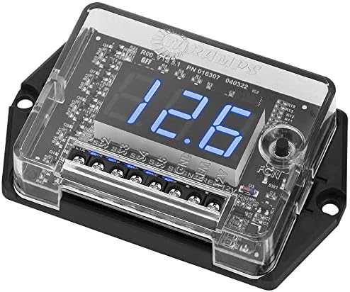 TARAMPS VTS5.1 Automotive Digital Voltmeter and Sequencer VTS 5.1 Blue LED Automotive Car Audio 5 Sequencer Outputs SPL Mode Voltage Protection, Digital Display, Car Audio Monitor, Black