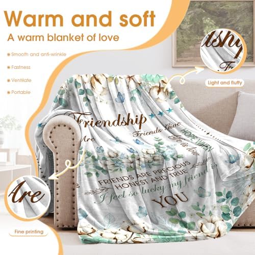 Friendship Gifts for Women Bestie Soul Sister, Best Friend Forever BFF Present for Wedding Birthday, Throw Blanket for Couch Bed Sofa 50"x60" - Image 3