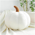 Halloween Pumpkin Pillows White Teddy Fleece 3D Pumpkin Shaped Throw Pillow for Fall Party Decoration Cute 13.78 Inches Ultra Soft Sherpa Pillow for Natural Accent Room Decor, Gift by Eoieov