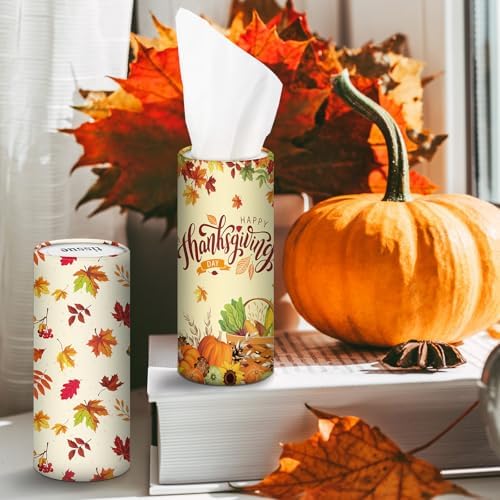 Hushee 10 Pack Thanksgiving Car Tissue Cylinders with 500 Facial Tissues - Image 5
