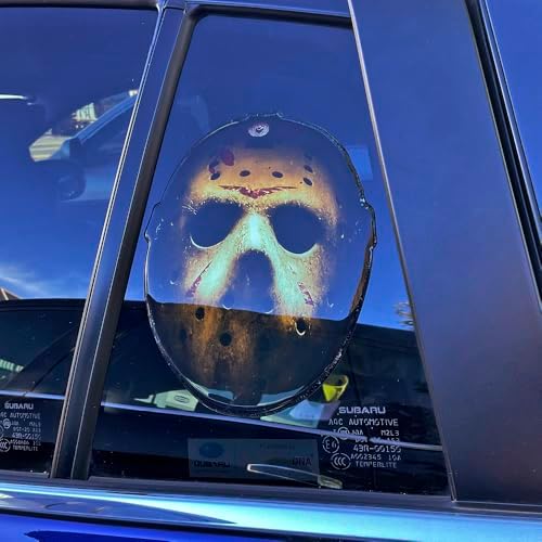 Fan Emblems Horror Movie Domed Transparent Car Decals – Officially Licensed Slasher Film Characters (Jason)