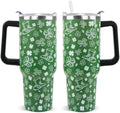 St. Patricks Day Tumbler 40oz Shamrock Tumbler Coffee Mugs Leak Proof Cups with Handle and Straw Stainless Steel Insulated Water Bottle for Lucky Irish Saint Patricks Decor Gifts(1PCS) by Unknown