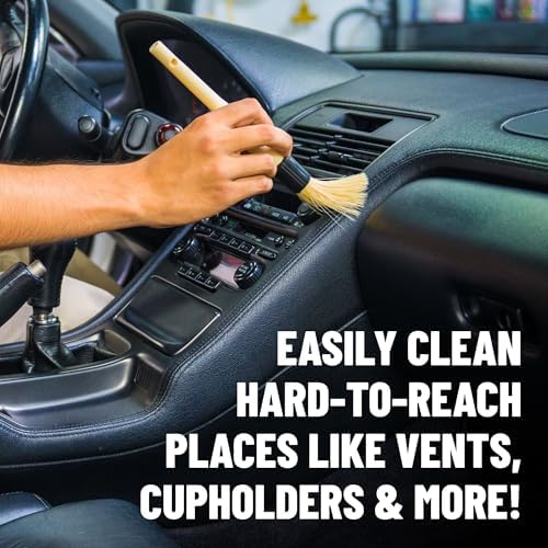 Chemical Guys, Boars Hair Detailing Brush for Wheels, Grilles & Interior