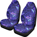 Tribal Car Seat Covers 2 Pcs Set, Purple Tropical Totem Car Accessories Universal for Auto Truck SUV, Tribal Floral Breathable Cars Interior Seat Protector Cover
