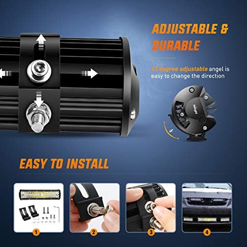 Nilight Led Light Bar 12Inch 300W Triple Row Flood Spot Combo 30000LM Bar Driving Boat Lighting Led Off Road Lights for Trucks,2 Years Warranty (Pack of 12)