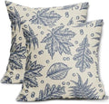 Blue Fall Pillow Covers 20x20 Set of 2 Cream Maple Leaf Print Autumn Colored Harvest Decorative Outdoor Pillowcases Farmhouse Seasonal Throw Cushion Case Decor for Home Couch Sofa Bed by Aytipun