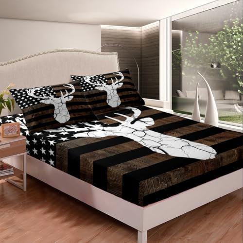 Feelyou Deer Camo Bed Sheets Set Full Size for Kids Boys Girls Deep Pocket - Image 3