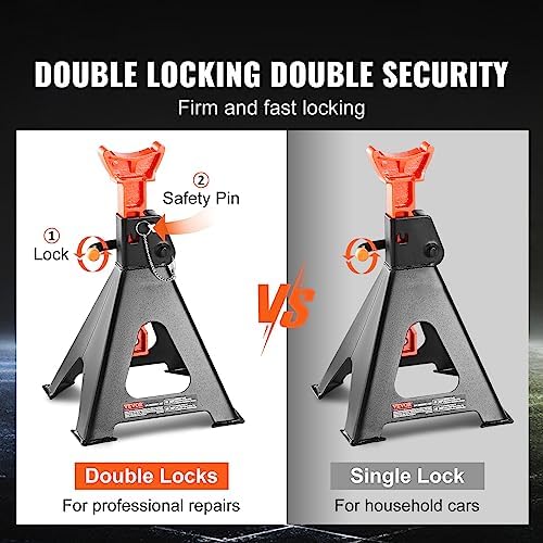 VEVOR Jack Stands 6t/13000lbs Capacity Car Jack Stands Double Locking 2 pcs