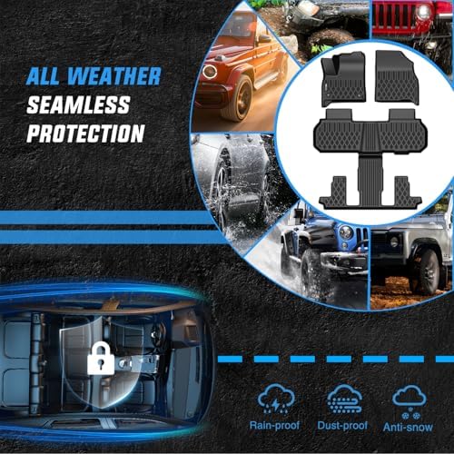 Nilight TPE Floor Mats for Chevy Traverse GMC Acadia 7 Seats 2024-2026