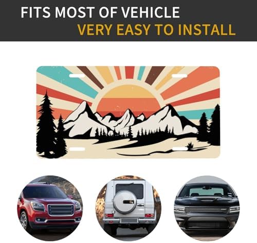 Retro Mountain Sunset Front License Plate 6" * 12" for Women