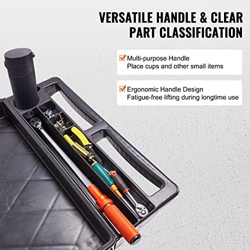 VEVOR Utility Service Cart 2 Shelf 550 lbs Heavy Duty Plastic Rolling Cart - Image 4