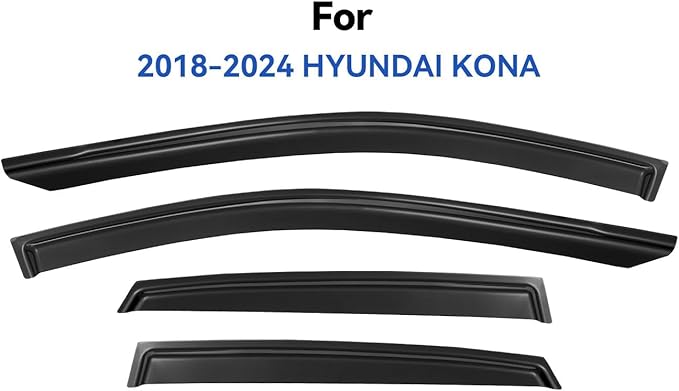 Window Visors Rain Guards for 2018-2023 Hyundai Kona, Out-Channel Window Vent - Image 2