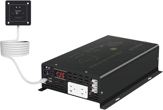 WZRELB Pure Sine Wave Power Inverter 3000W 24VDC to 120VAC 6000W Peak Dual AC - Image 6