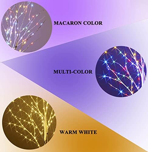 Hairui Lighted Birch Garland Battery Operated with 8 Function 48 Warm White and Multi Color Lights 6FT, Pre Lit Garland for Fireplace Christmas Holiday Decoration Indoor Outdoor - Image 4
