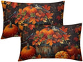 Fall Pumpkin Maple Leaves Pillow Covers 12x20 Set of 2 Highly Absorbent by Unknown
