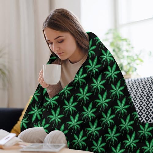 Socira Marijuanas Leaf Weed Blanket Throw Blanket Marijuanas Leaf Weed Gifts for Women Men Soft Sofa Throws for Travel Camping Bed Home Decor Car Birthday Gift 60"*80"（150 * 200cm） - Image 5