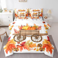 Erosebridal Thanksgiving Pumpkin King Comforter Set,Maple Leaves Autumn Decor 7 Pieces Bed in a Bag,Farmhouse Harvest Fall Leaves Bedding Sets with Comforter,Flat Sheet,Fitted Sheet and Pillow Sham by Erosebridal