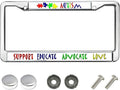 Autism Awareness Support Love Metal License Plate Frame Love Support Autism Metal Chrome Auto License Plate Frame Cover