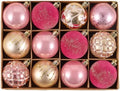 DecorbyHannah 12ct Pink Gold Christmas Ornaments Tree Decorations 2.36Inch by DecorbyHannah