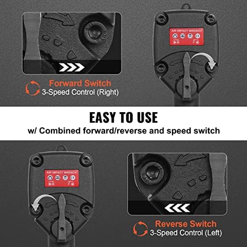 VEVOR Air Impact Wrench, 3/8-Inch Drive Air Impact Gun, Up to 690ft-lbs Nut-busting Torque, Lightweight Pneumatic Impact Wrench for Auto Repairs and Maintenance - Image 6
