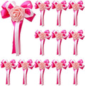 12 Pieces Wedding Car Flower Decoration Artificial Rose Flower with Ribbon Bows Wedding Aisle Chair Back Flowers Decor Car Door Handles Rearview Mirror Decorative Flower,Pink by Unknown