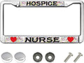 Love Heart Nurse Chrome License Plate Frame Metal Nurse Gifts License Plate Frame for Nurse Mom