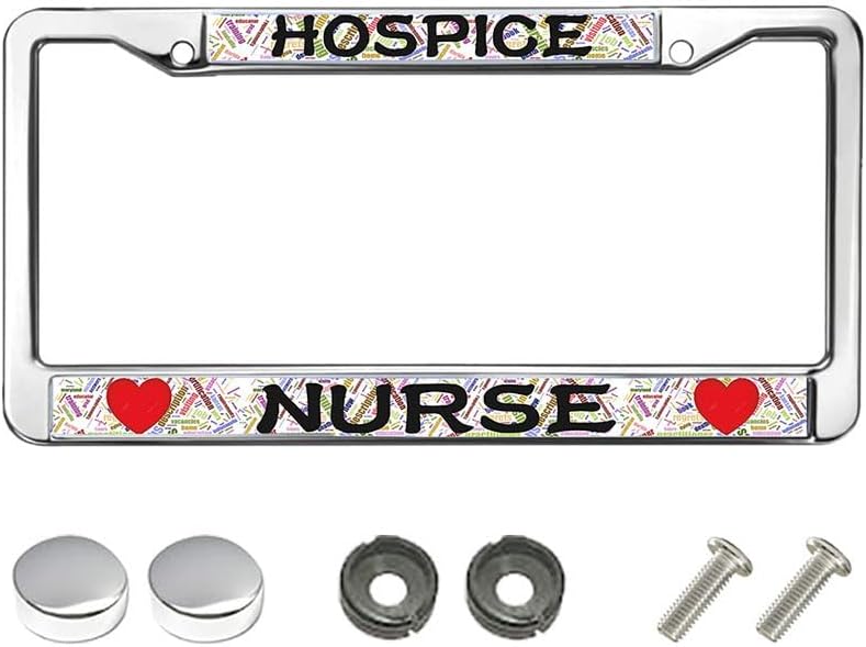 Love Heart Nurse Chrome License Plate Frame Metal Nurse Gifts License Plate Frame for Nurse Mom
