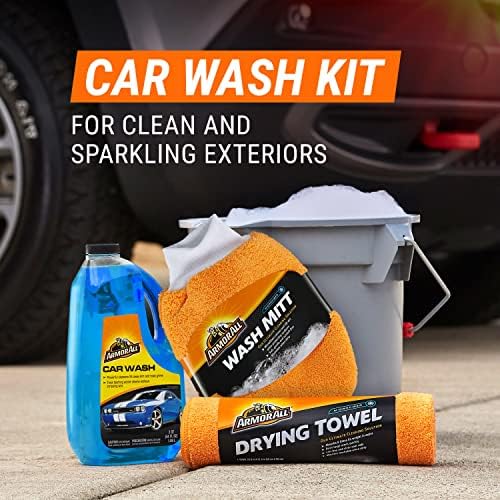 Armor All Car Wash and Cleaner Kit - 8-Piece Complete Set with Wash Concentrate, Wipes, Microfiber Towels & Air Freshener, Gift for Dad