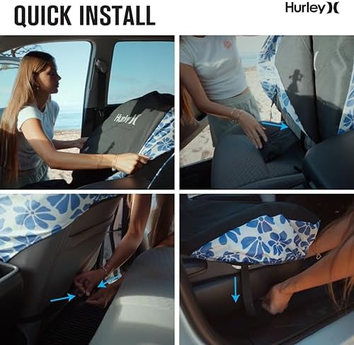 Hurley Universal Seat Covers for Cars, Truck, and SUV, Rugged Automotive Seat Covers, Durable Seat Protection, Polyester Conversational Jacquard, Fitted Low Back