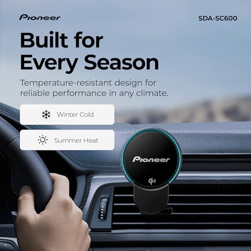 Pioneer Qi2 MagSafe Wireless Car Charger and Phone Mount